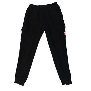 Champion Joggers Mens Large Sweatpants Elastic Waist Black side pockets